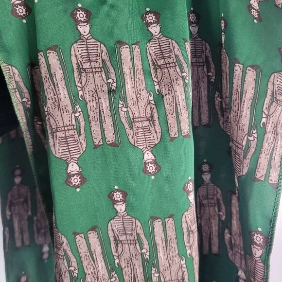 Green Silky Scarf with Police Officer Print - Picture 6 of 7